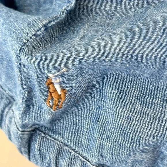 Polo Ralph Lauren 100% Cotton Chambray Square Neck/Back Tank Girls Size 16 - Picture 5 of 10